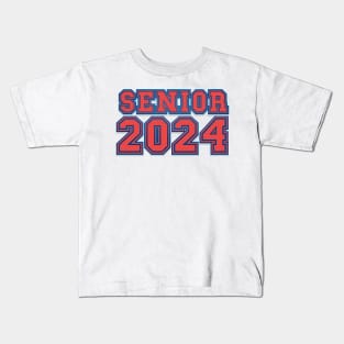 Retro Red tipography Senior 2024 Sport Old Graduation Kids T-Shirt